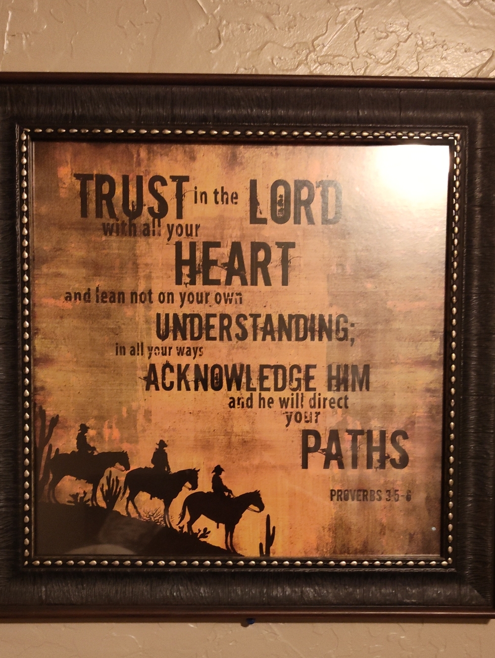 Faith-Inspired Wall Art Print - 'Trust in the Lord' - Brown